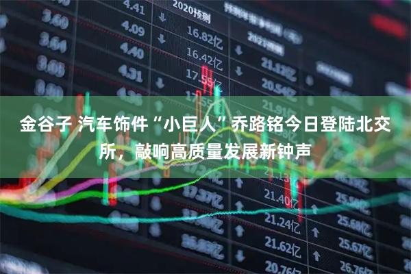 金谷子 汽车饰件“小巨人”乔路铭今日登陆北交所，敲响高质量发展新钟声